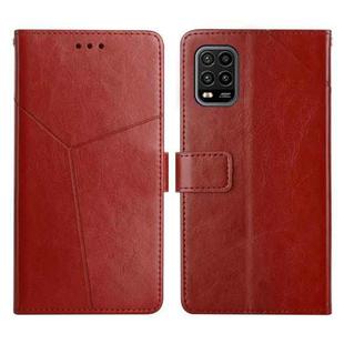 For Xiaomi Mi 10 Lite 5G Y Stitching Horizontal Flip Leather Phone Case(Brown)