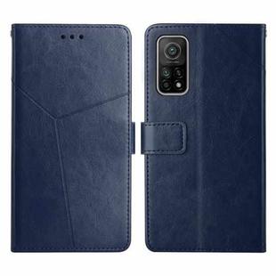 For Xiaomi Mi 10T 5G Y Stitching Horizontal Flip Leather Phone Case(Blue)