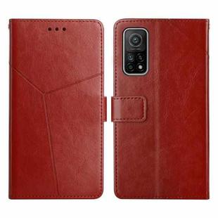 For Xiaomi Mi 10T 5G Y Stitching Horizontal Flip Leather Phone Case(Brown)