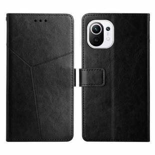 For Xiaomi Mi 11 Y Stitching Horizontal Flip Leather Phone Case(Black)