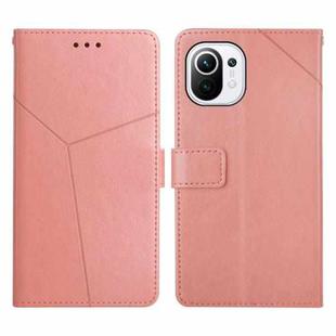 For Xiaomi Mi 11 Y Stitching Horizontal Flip Leather Phone Case(Rose Gold)