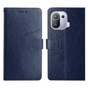 For Xiaomi Mi 11 Pro Y Stitching Horizontal Flip Leather Phone Case(Blue)