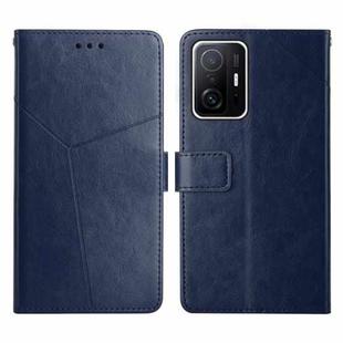 For Xiaomi Mi 11T / 11T Pro Y Stitching Horizontal Flip Leather Phone Case(Blue)