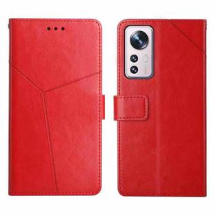 For Xiaomi 12 Y Stitching Horizontal Flip Leather Phone Case(Red)