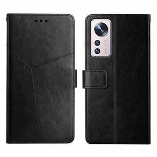 For Xiaomi 12 Y Stitching Horizontal Flip Leather Phone Case(Black)