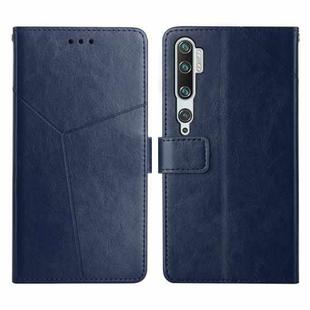 For Xiaomi Mi Note 10 Y Stitching Horizontal Flip Leather Phone Case(Blue)