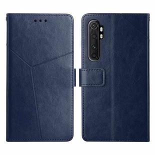 For Xiaomi Mi Note 10 Lite Y Stitching Horizontal Flip Leather Phone Case(Blue)