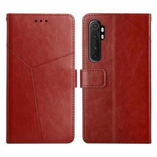 For Xiaomi Mi Note 10 Lite Y Stitching Horizontal Flip Leather Phone Case(Brown)