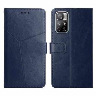 For Xiaomi Poco M4 Pro 5G Y Stitching Horizontal Flip Leather Phone Case(Blue)