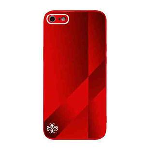 X10A Texture TPU + Tempered Glass Phone Case For iPhone 8 Plus / 7 Plus(Red)