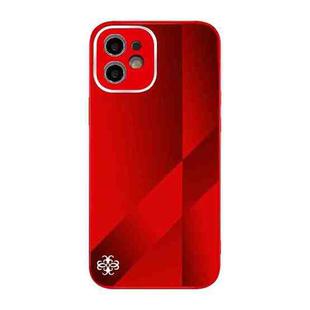 For iPhone 11 X10A Texture TPU + Tempered Glass Phone Case (Red)