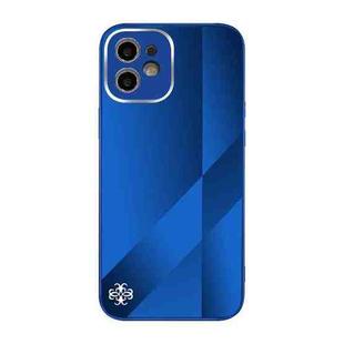 For iPhone 12 X10A Texture TPU + Tempered Glass Phone Case(Blue)