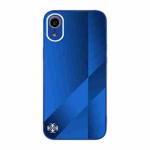 X10A Texture TPU + Tempered Glass Phone Case For iPhone XR(Blue)