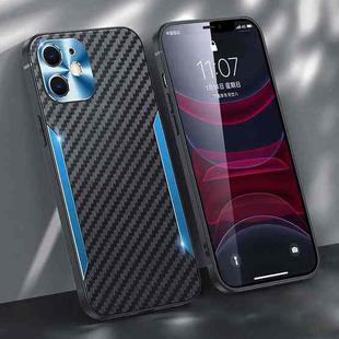 Carbon Fiber PC + TPU Phone Case For iPhone 11(Blue)