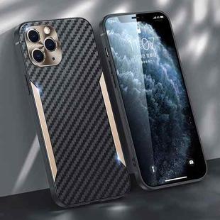 Carbon Fiber PC + TPU Phone Case For iPhone 11 Pro(Gold)