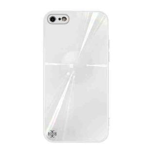 For iPhone SE 2022 / SE 2020 / 8 / 7 Convex Lens Texture TPU + Tempered Glass Phone Case(White)