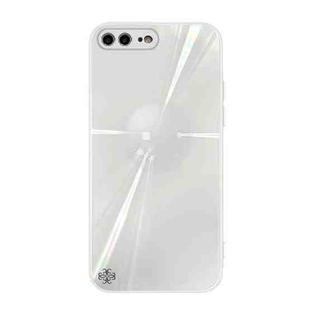 Convex Lens Texture TPU + Tempered Glass Phone Case For iPhone 8 Plus / 7 Plus(White)