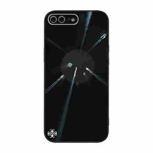 Convex Lens Texture TPU + Tempered Glass Phone Case For iPhone 8 Plus / 7 Plus(Black)