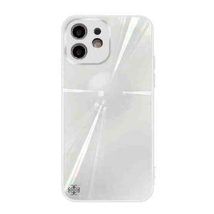 For iPhone 11 Convex Lens Texture TPU + Tempered Glass Phone Case (White)