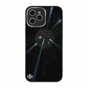 For iPhone 11 Pro Convex Lens Texture TPU + Tempered Glass Phone Case (Black)