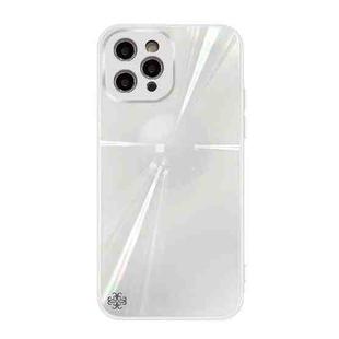 For iPhone 11 Pro Max Convex Lens Texture TPU + Tempered Glass Phone Case (White)