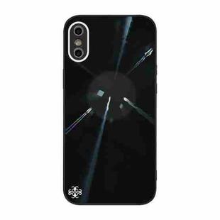 Convex Lens Texture TPU + Tempered Glass Phone Case For iPhone XS / X(Black)