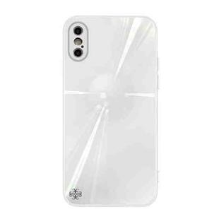 Convex Lens Texture TPU + Tempered Glass Phone Case For iPhone XS Max(White)
