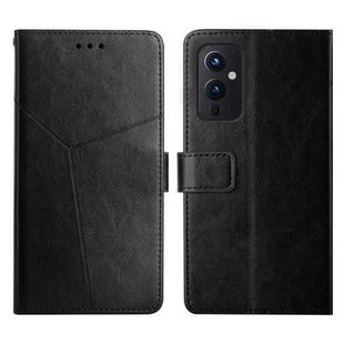 For OnePlus 9 Y Stitching Horizontal Flip Leather Phone Case(Black)