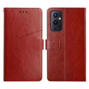 For OnePlus 9 Pro Y Stitching Horizontal Flip Leather Phone Case(Brown)