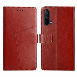 For OnePlus Nord CE 5G Y Stitching Horizontal Flip Leather Phone Case(Brown)