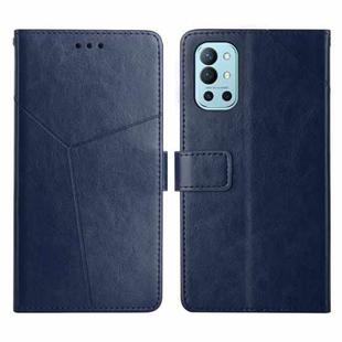 For OnePlus 9R Y Stitching Horizontal Flip Leather Phone Case(Blue)