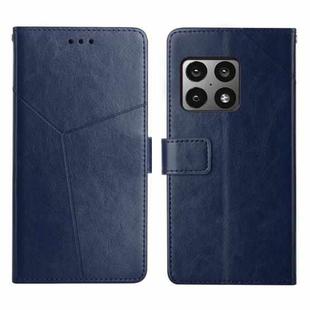 For OnePlus 10 Pro Y Stitching Horizontal Flip Leather Phone Case(Blue)