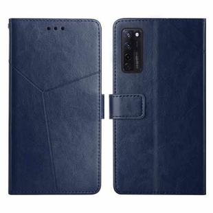 For ZTE Axon 20 4G Y Stitching Horizontal Flip Leather Phone Case(Blue)