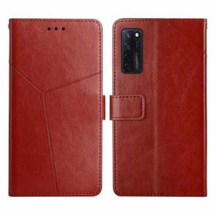 For ZTE Axon 20 4G Y Stitching Horizontal Flip Leather Phone Case(Brown)