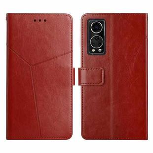 For ZTE Axon 30 Y Stitching Horizontal Flip Leather Phone Case(Brown)