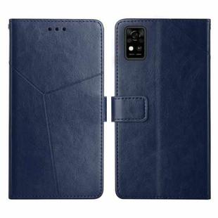 For ZTE Blade A31 Y Stitching Horizontal Flip Leather Phone Case(Blue)