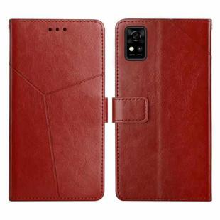 For ZTE Blade A31 Y Stitching Horizontal Flip Leather Phone Case(Brown)