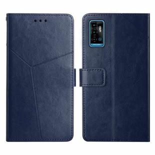 For ZTE Blade A71 Y Stitching Horizontal Flip Leather Phone Case(Blue)