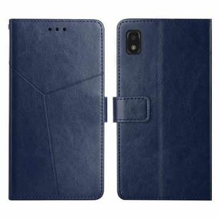 For ZTE Blade L210 Y Stitching Horizontal Flip Leather Phone Case(Blue)