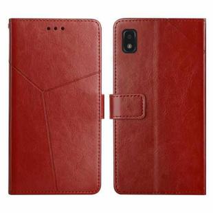 For ZTE Blade L210 Y Stitching Horizontal Flip Leather Phone Case(Brown)