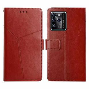 For ZTE Blade V30 Y Stitching Horizontal Flip Leather Phone Case(Brown)