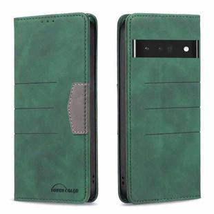 For Google Pixel 7 Pro 5G Magnetic Splicing Leather Phone Case(Green)