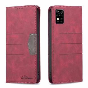 For ZTE Blade  A31 Magnetic Splicing Leather Phone Case(Red)