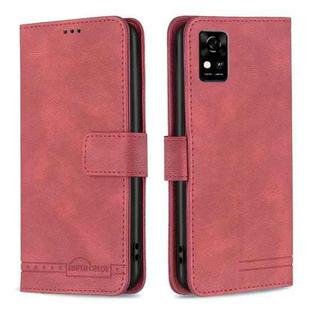 For ZTE Blade  A31 Magnetic Clasp RFID Blocking Anti-Theft Leather Phone Case with Holder & Card Slots & Wallet(Red)