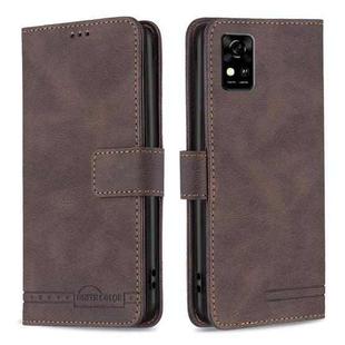 For ZTE Blade  A31 Magnetic Clasp RFID Blocking Anti-Theft Leather Phone Case with Holder & Card Slots & Wallet(Brown)