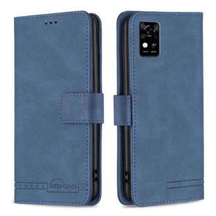 For ZTE Blade  A31 Magnetic Clasp RFID Blocking Anti-Theft Leather Phone Case with Holder & Card Slots & Wallet(Blue)