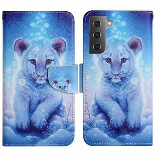 For Samsung Galaxy S22 5G Painted Pattern Horizontal Flip Leather Phone Case(Little Leopard)