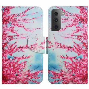 For Samsung Galaxy S22 5G Painted Pattern Horizontal Flip Leather Phone Case(Cherry Blossoms)