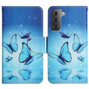 For Samsung Galaxy S22 5G Painted Pattern Horizontal Flip Leather Phone Case(Flying Butterfly)