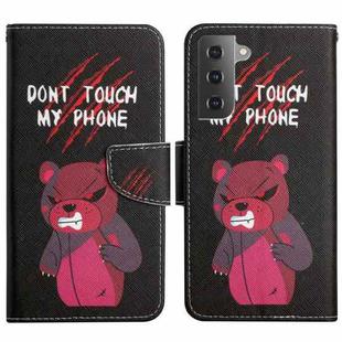 For Samsung Galaxy S22+ 5G Painted Pattern Horizontal Flip Leather Phone Case(Red Bear)